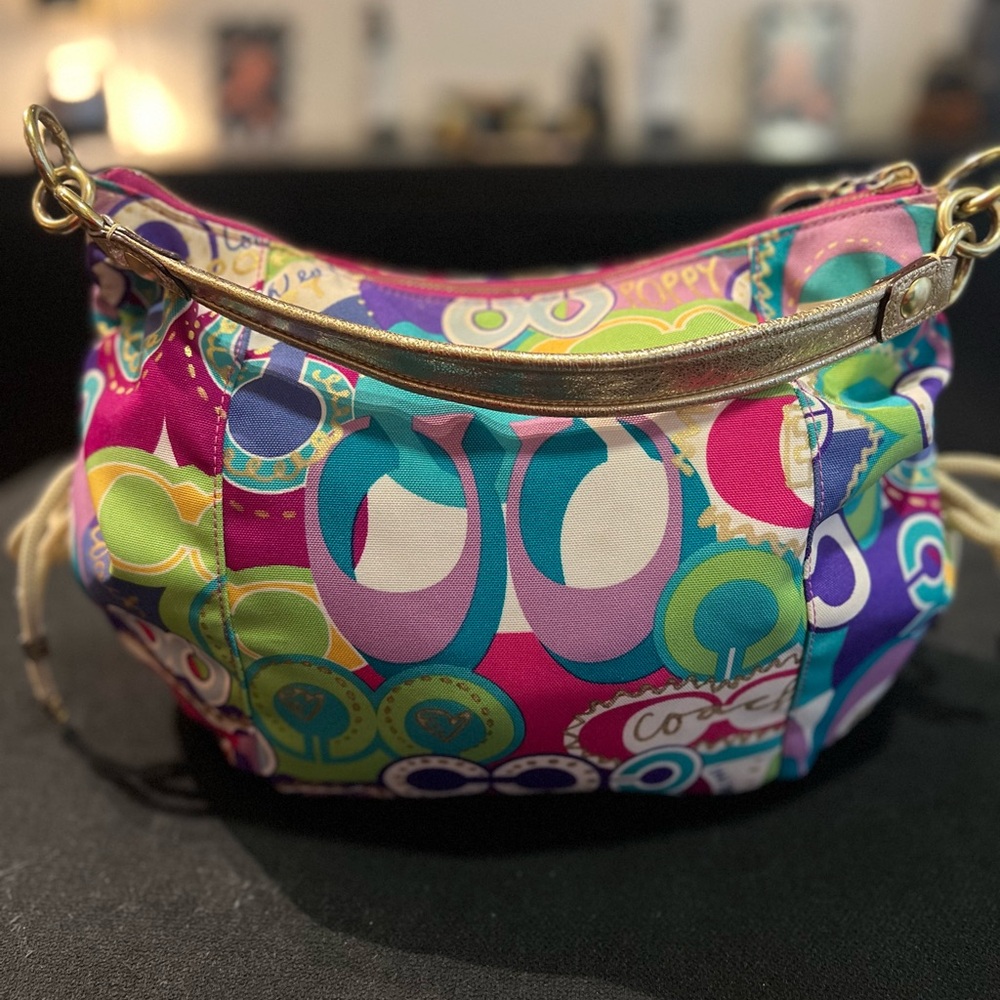 Coach Poppy Hobo Bag,  "Pop C Graffiti" - Picture 3 of 8